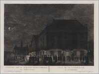 KG 07614
<br/>
Gezicht op de houten Schouwburg aan het Leidse Plein
<br/>
<em>Schouten, Hermanus Petrus (1747-1822)</em>